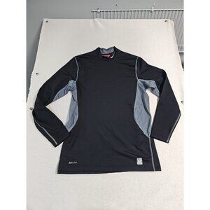 Nike Pro Combat Long Sleeve Shirt Men's Large Fitted Black Dri-Fit Hyperwarm